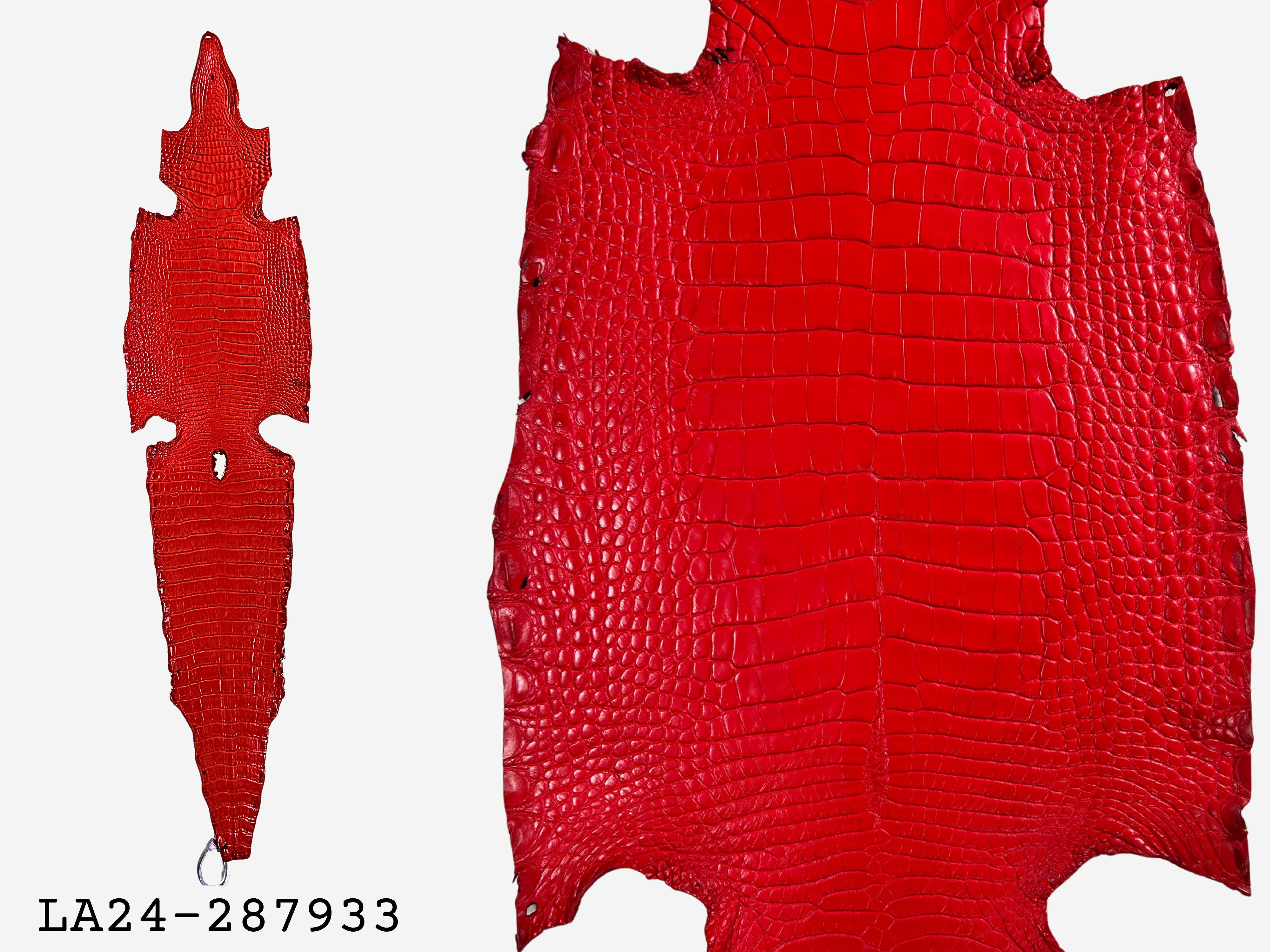 Alligator Leather Hide - Red